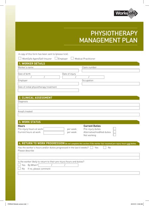 Students may have their own small clinical load, but this can be supplemented with activities that provide them with significant opportunities for learning if necessary. . Physiotherapy management plan victoria pdf
